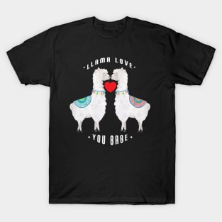 Sweetheart Llama Love You Babe T-Shirt